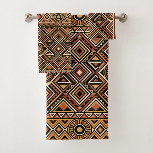 Motif de surface abstrait boho Ocbre noir (En situation)