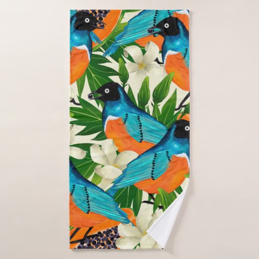 Motif de surface avec des fruits à la papaye, feui (Serviette de bain)