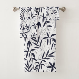 Motif de sutures en bambou blanc et bleu
