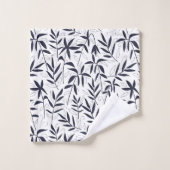 Motif de sutures en bambou blanc et bleu (Gant de toilette)
