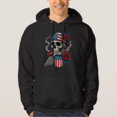 Motif de sweat à capuche Café Crâne et Roses Drape (Devant)