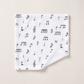 Motif de symboles Black & White Music Notes (Gant de toilette)