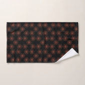 Motif de symétrie réfléchie de ruban damassé rouge (Serviette à main)