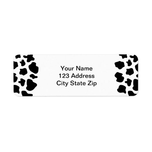 Motif de taches de vache étiquette d'adresse | imp (Devant)