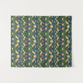 Motif de tapisserie d'oiseau et de fleur de (Devant (Horizontal))