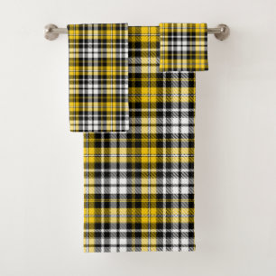 Motif de tartan à carreaux jaune noir blanc 