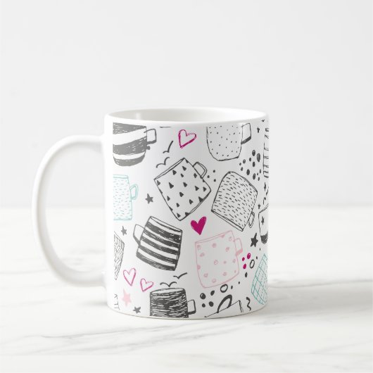Motif de tasse dessinée à la main, conception tran (Gauche)