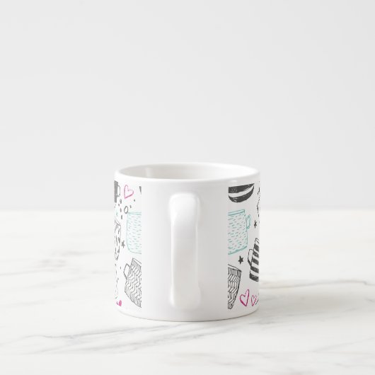 Motif de tasse dessinée à la main, conception tran (Dos)