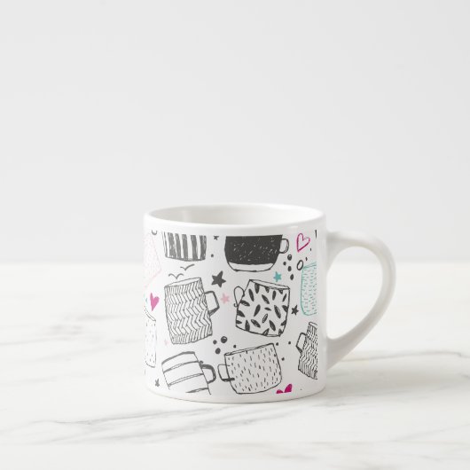Motif de tasse dessinée à la main, conception tran (Droite)