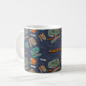 Motif de tasse dinosaure audacieux pour garçons (Devant gauche)