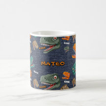 Motif de tasse dinosaure audacieux pour garçons