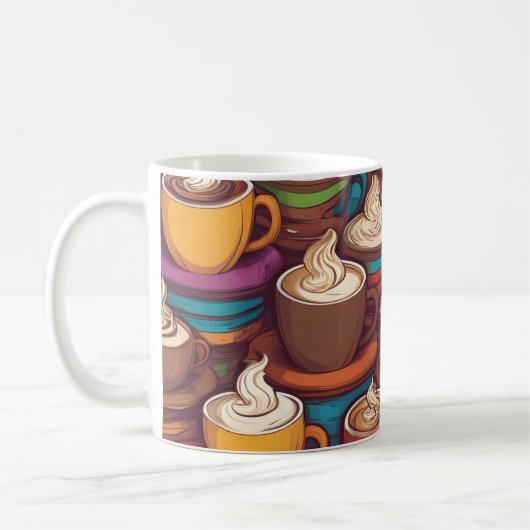 Motif de tasses colorées (Gauche)