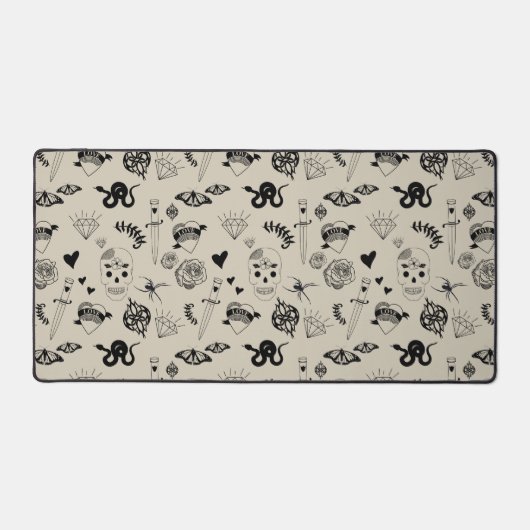 Motif de tatouage à main noir et beige (Recto)