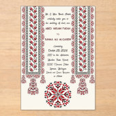 Motif de Tatreez palestinien Invitation Mer. en Ac (Recto)