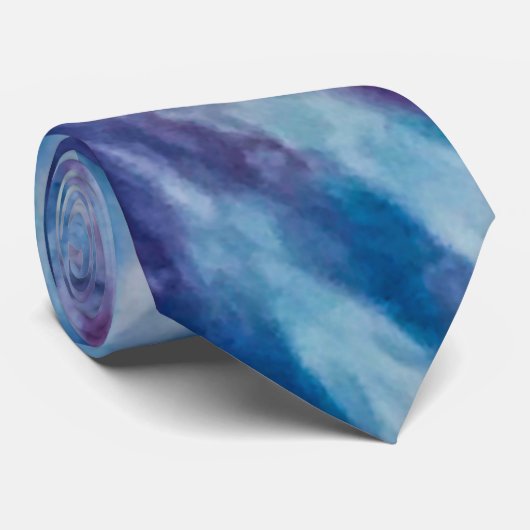 Motif de teinture super / Bleu pourpre & CRAVATE m (Roulé)