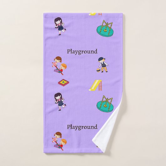 Motif de terrain de jeu sur violet (Serviette à main)