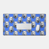 Motif de tête de loup blanc Design bleu (Clavier et souris)