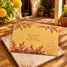 Motif de texture en ocré chaud à bordure florale v