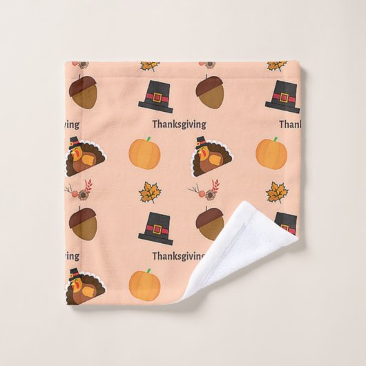 Motif de Thanksgiving rose (Gant de toilette)