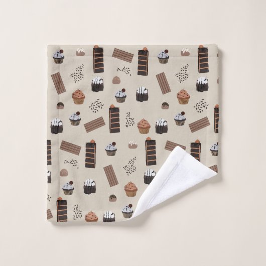 Motif de thème chocolat (Gant de toilette)