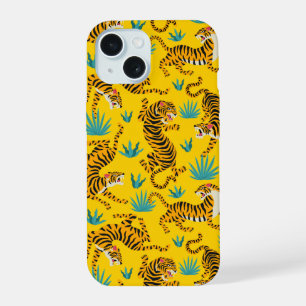 Motif de tigre asiatique doré