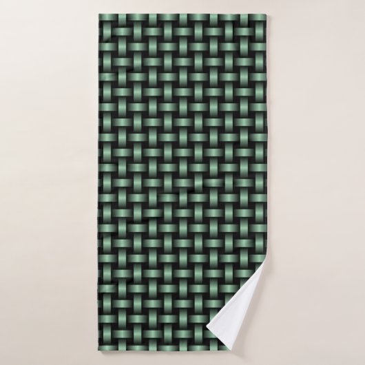 Motif de tissage noir vert (Serviette de bain)