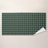 Motif de tissage noir vert (Serviette de bain)
