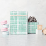 Motif de tissage rustique Moderne Aqua Blue<br><div class="desc">Ce design de papier d'emballage moderne présente un motif crosshatch dessiné à la main en blanc sur un arrière - plan bleu aqua amusant...  Un choix merveilleux pour de nombreuses occasions !</div>