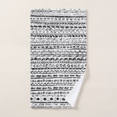 Motif de tissu ethnique tribal noir et blanc (Serviette à main)