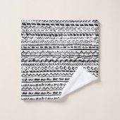 Motif de tissu ethnique tribal noir et blanc (Gant de toilette)