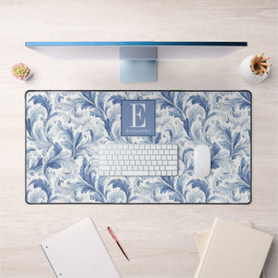 Motif de toile de pays français bleu monogramme