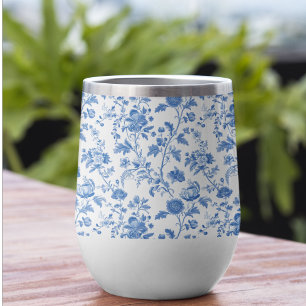 Motif de toile florale vintage bleu blanc