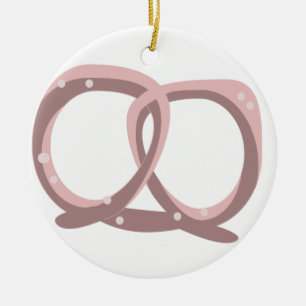 Motif de torsade de bretzel salé Rose Ornement en