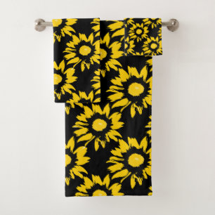 Motif de tournesol jaune et noir