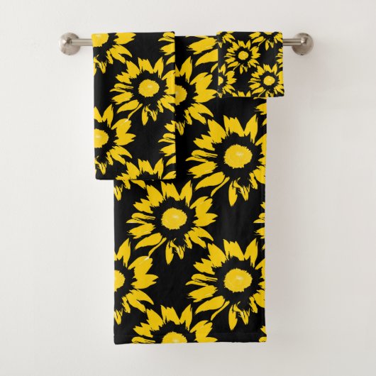 Motif de tournesol jaune et noir (En situation)