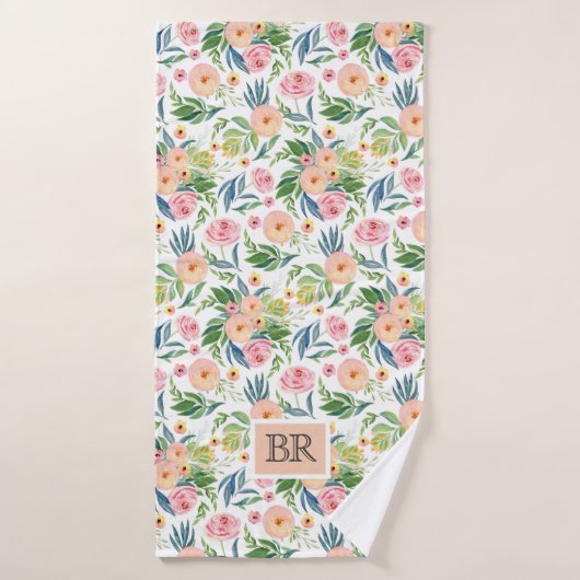 Motif de tourterelles et de tourterelles roses (Serviette de bain)
