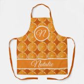Motif de tranche orange - tablier monogrammé (Recto)