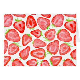 Motif de tranches de fraise d'aquarelle