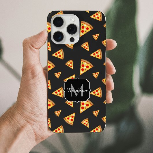 Motif de tranches de pizza cool et amusant monogra