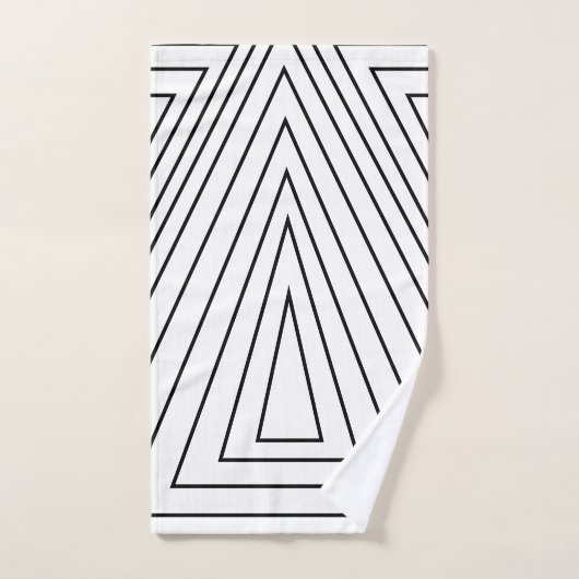Motif de triangle concentré noir et blanc (Serviette à main)
