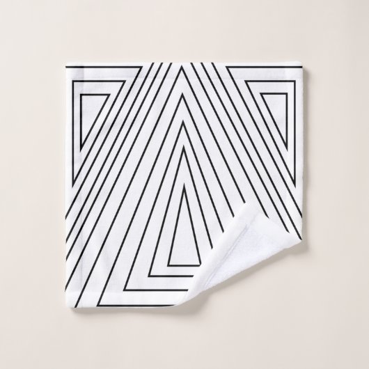 Motif de triangle concentré noir et blanc (Gant de toilette)