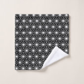 Motif de triangles de style Art déco noir et blanc (Gant de toilette)