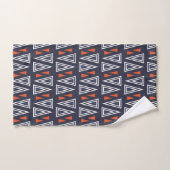 Motif de triangles géométriques bleu foncé et roug (Serviette à main)