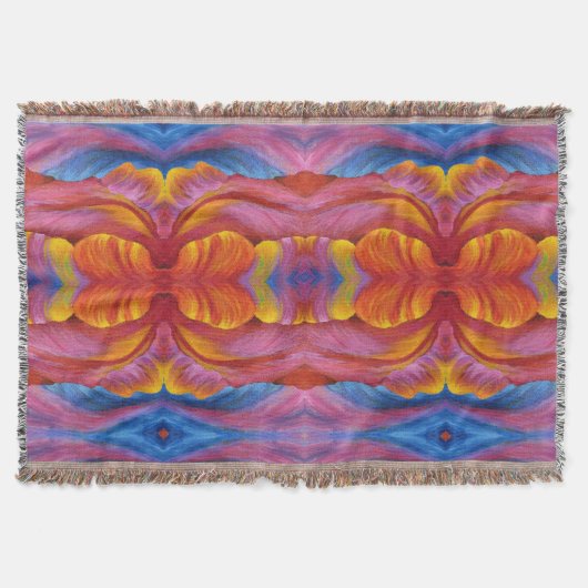 Motif de tulipe arc-en-ciel de lancer couverture (Devant)