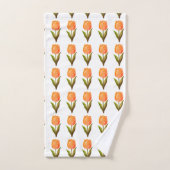 Motif de tulipe moderne sur fond blanc (Serviette à main)