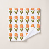 Motif de tulipe moderne sur fond blanc (Gant de toilette)