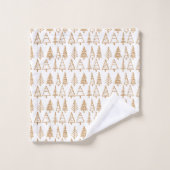 Motif de vacances d'or d'arbre de Noël chic (Gant de toilette)