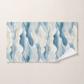 Motif de vague bleu et blanc paisible (Serviette à main)