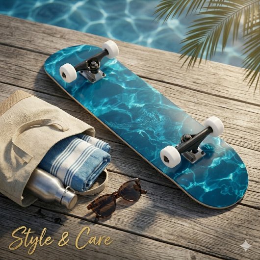 Motif de vague charmant, conception de skateboard