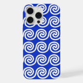 Motif de vagues clés Méandre grec bleu (Verso)